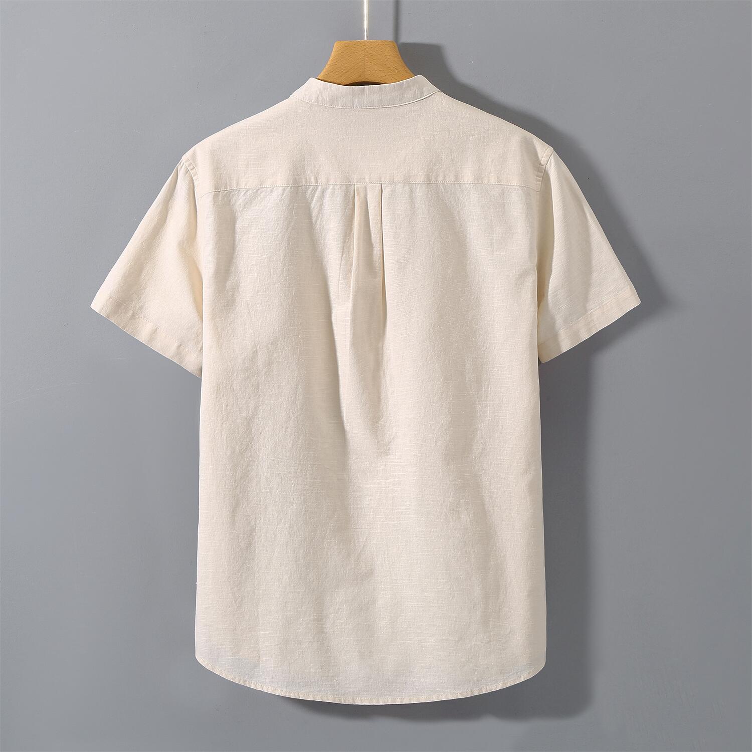 Loose Fit Linen Short Sleeve Shirt