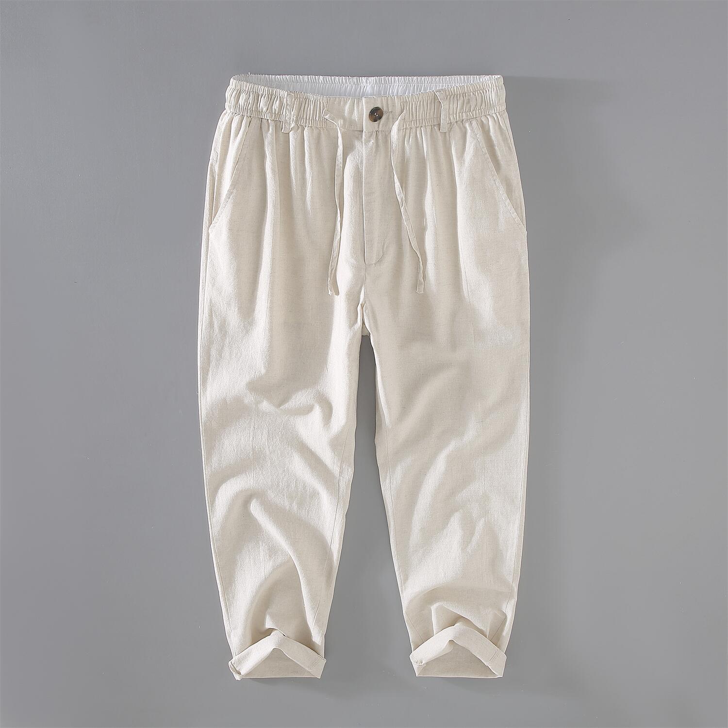 Men's Lightweight Linen Cropped Pants